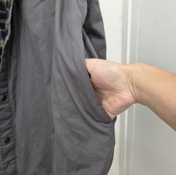 Gray BOULDER CREEK Snap Front Flannel Lined Shirt Jacket 3XL Tall - Picture 8 of 16